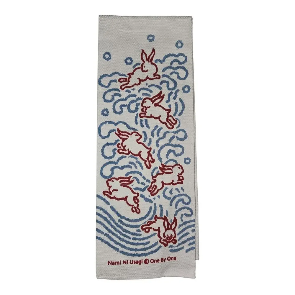 One By One Hawaii Handmade Japanese Yr Of The Rabbit 2023 Tea Hand Towel Rare